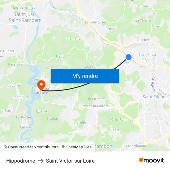 Hippodrome to Saint Victor sur Loire map