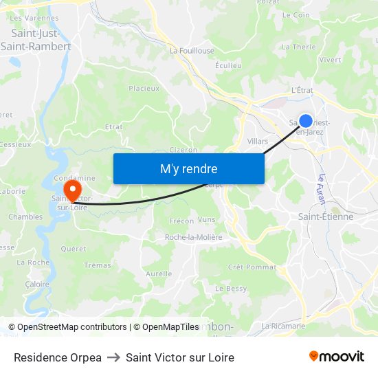 Residence Orpea to Saint Victor sur Loire map