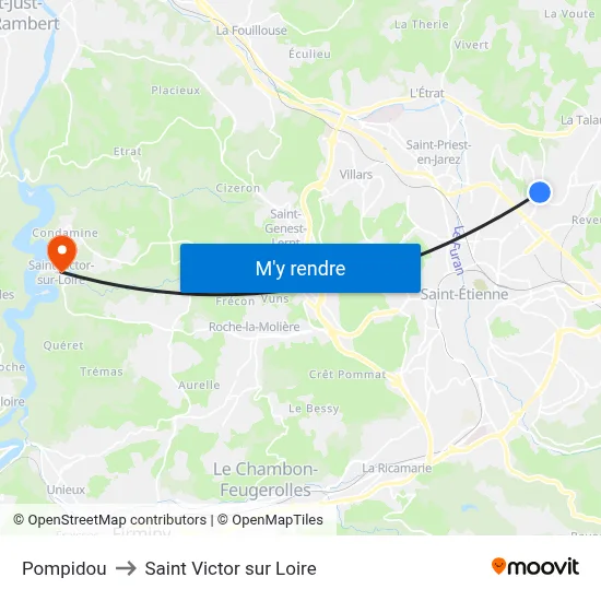 Pompidou to Saint Victor sur Loire map
