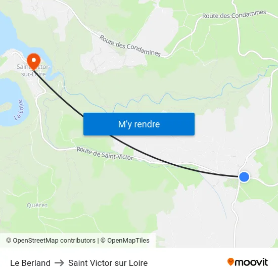 Le Berland to Saint Victor sur Loire map