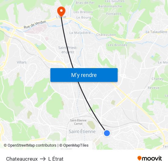 Chateaucreux to L Étrat map