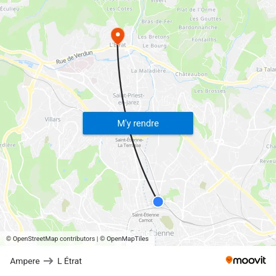 Ampere to L Étrat map