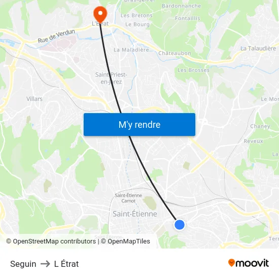 Seguin to L Étrat map