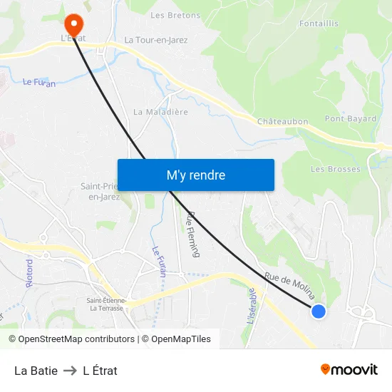 La Batie to L Étrat map