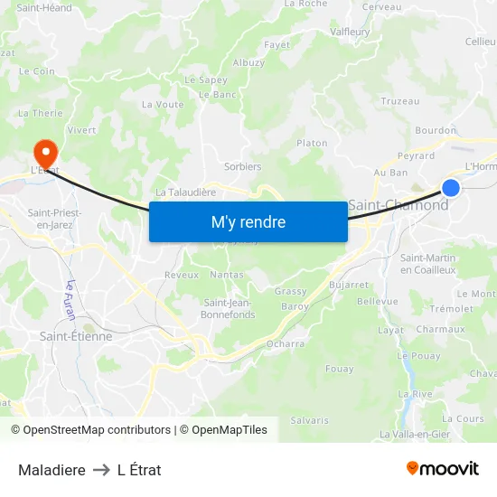 Maladiere to L Étrat map