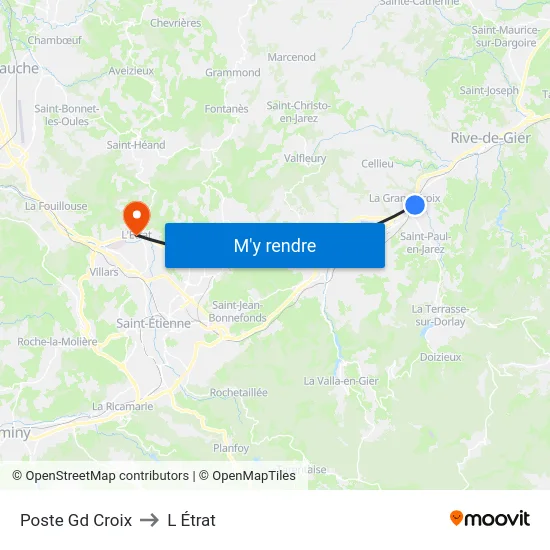 Poste Gd Croix to L Étrat map