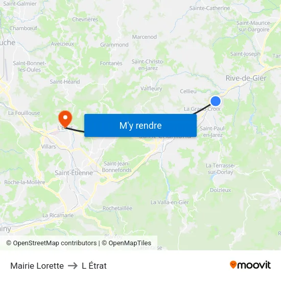 Mairie Lorette to L Étrat map