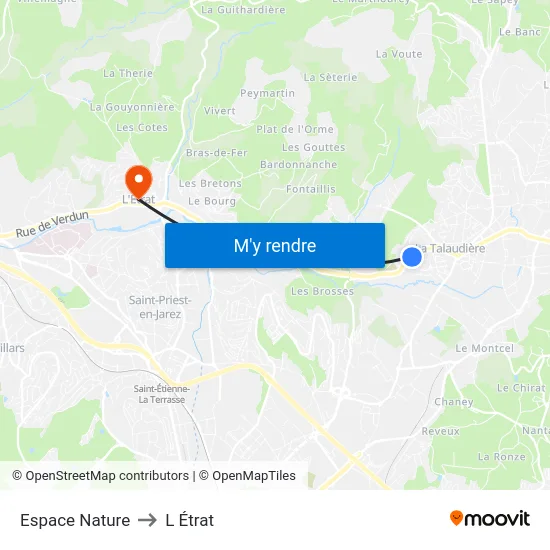 Espace Nature to L Étrat map