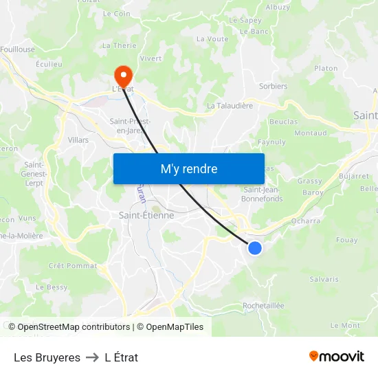 Les Bruyeres to L Étrat map