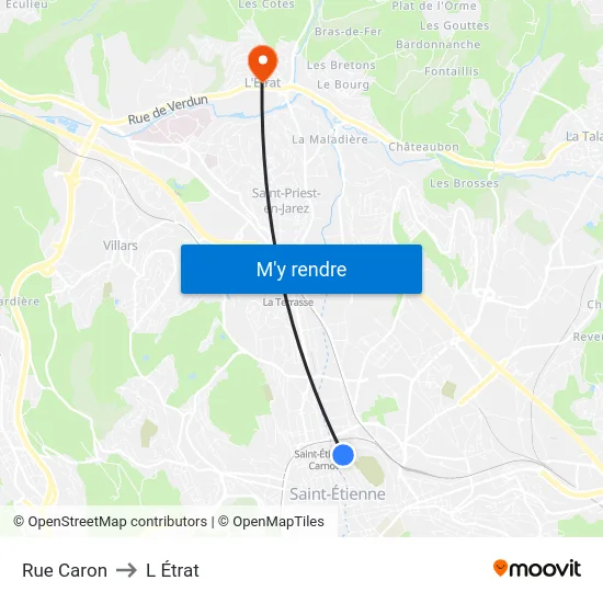 Rue Caron to L Étrat map