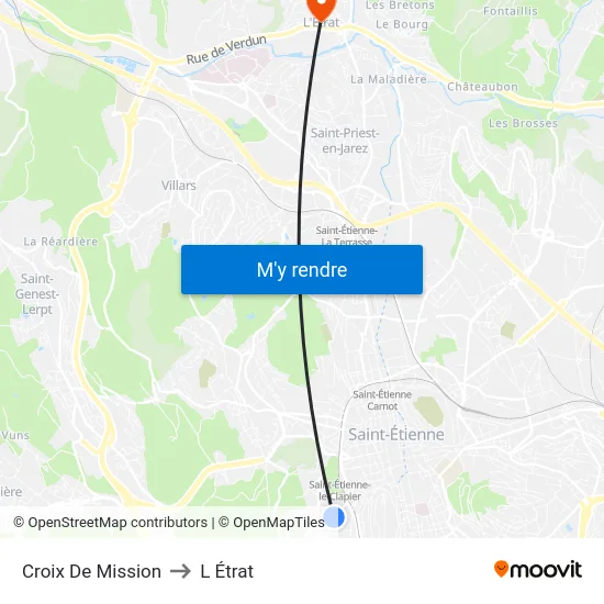 Croix De Mission to L Étrat map
