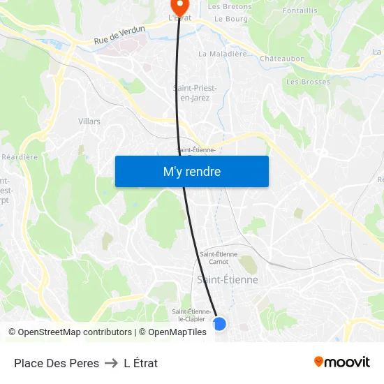 Place Des Peres to L Étrat map