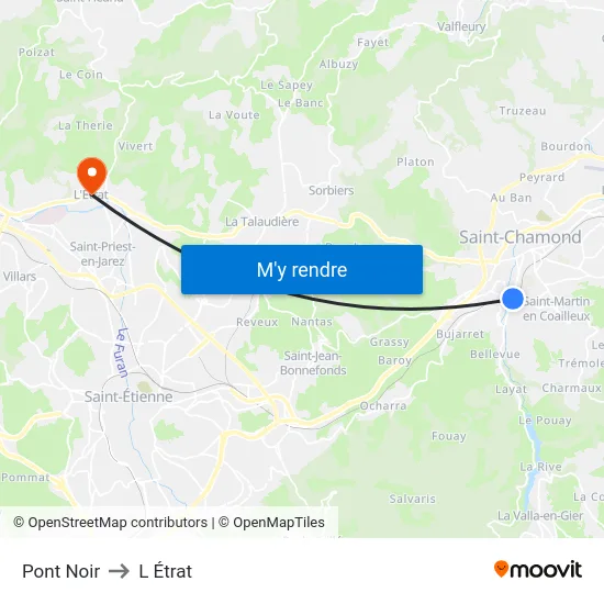 Pont Noir to L Étrat map
