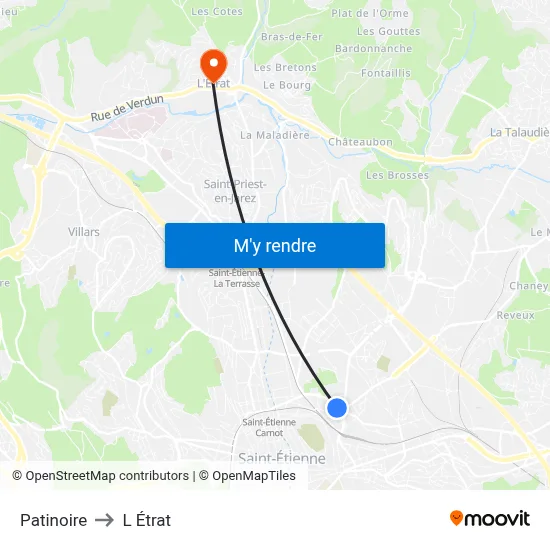 Patinoire to L Étrat map