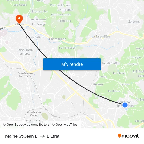 Mairie St-Jean B to L Étrat map