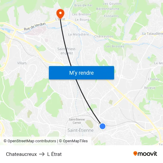 Chateaucreux to L Étrat map