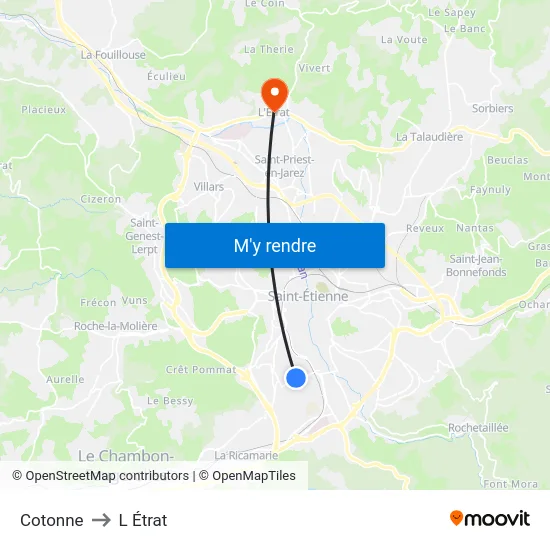 Cotonne to L Étrat map