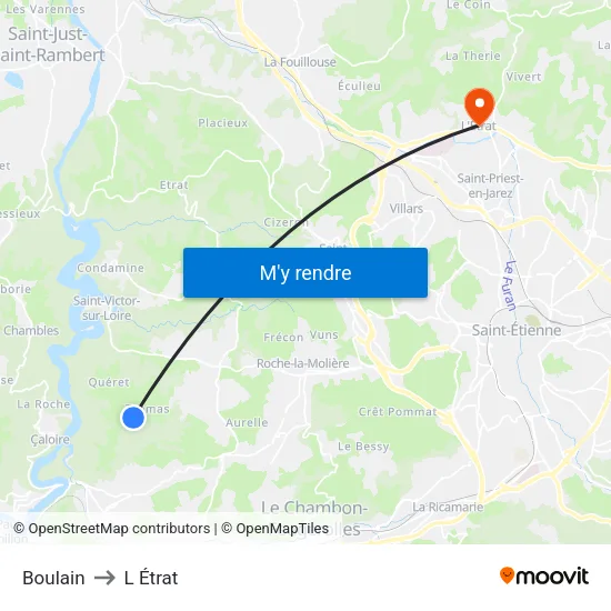 Boulain to L Étrat map