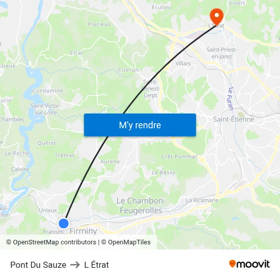 Pont Du Sauze to L Étrat map