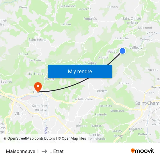 Maisonneuve 1 to L Étrat map