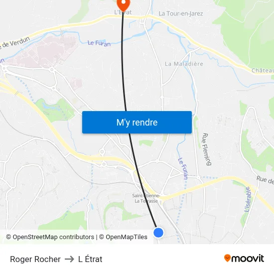 Roger Rocher to L Étrat map