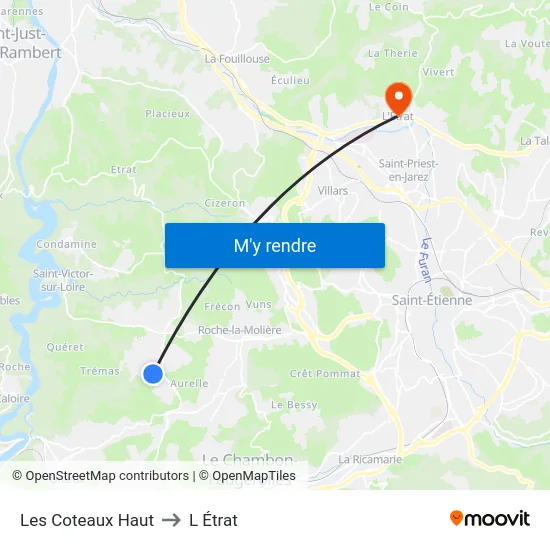 Les Coteaux Haut to L Étrat map