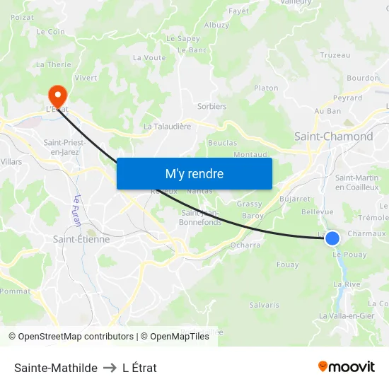 Sainte-Mathilde to L Étrat map