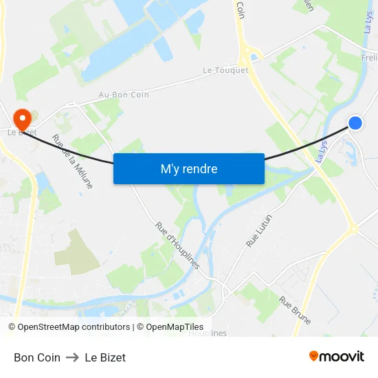 Bon Coin to Le Bizet map