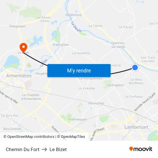 Chemin Du Fort to Le Bizet map