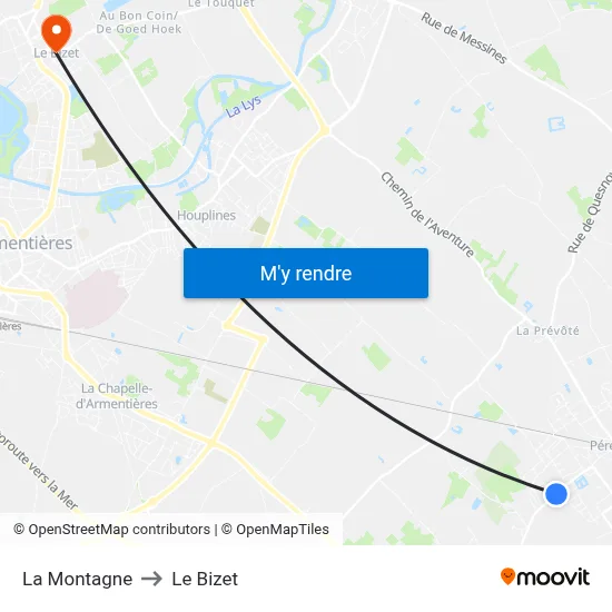 La Montagne to Le Bizet map