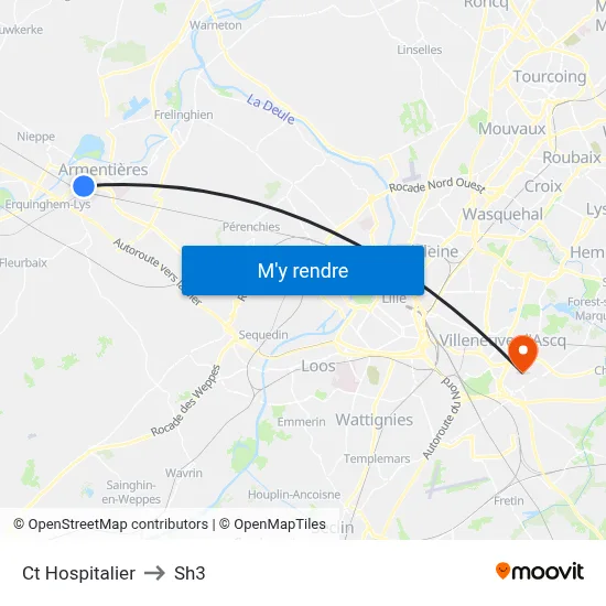 Ct Hospitalier to Sh3 map