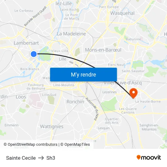 Sainte Cecile to Sh3 map