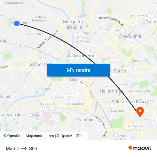 Mairie to Sh3 map