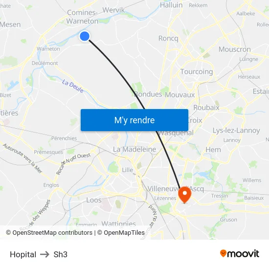 Hopital to Sh3 map