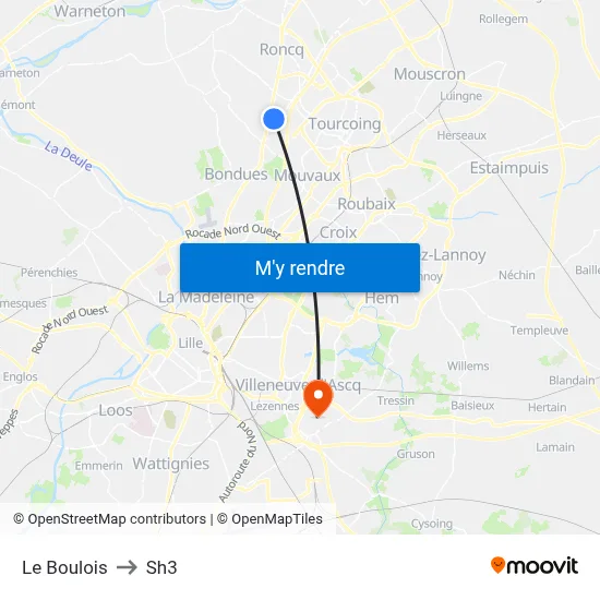 Le Boulois to Sh3 map