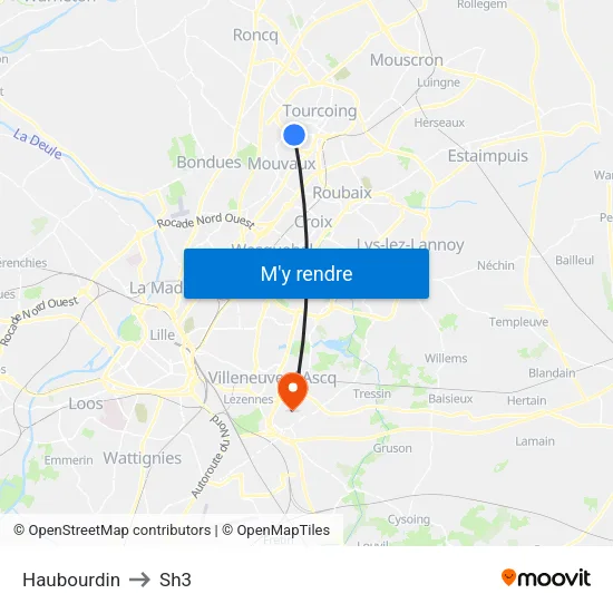 Haubourdin to Sh3 map