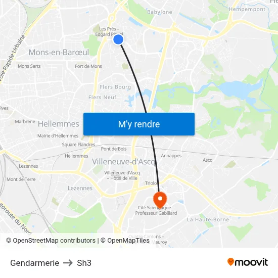 Gendarmerie to Sh3 map