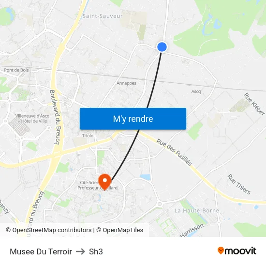 Musee Du Terroir to Sh3 map