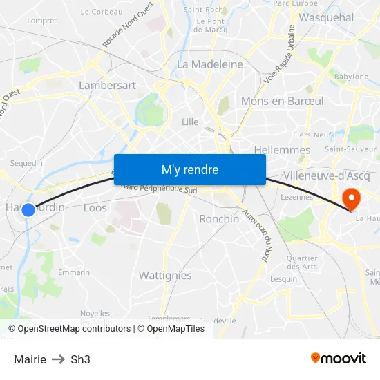 Mairie to Sh3 map