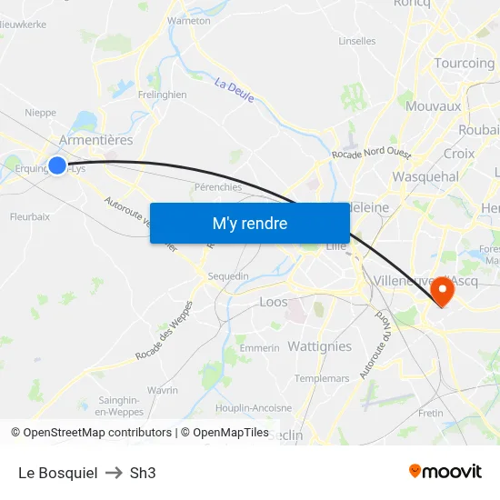 Le Bosquiel to Sh3 map