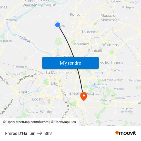 Freres D'Halluin to Sh3 map