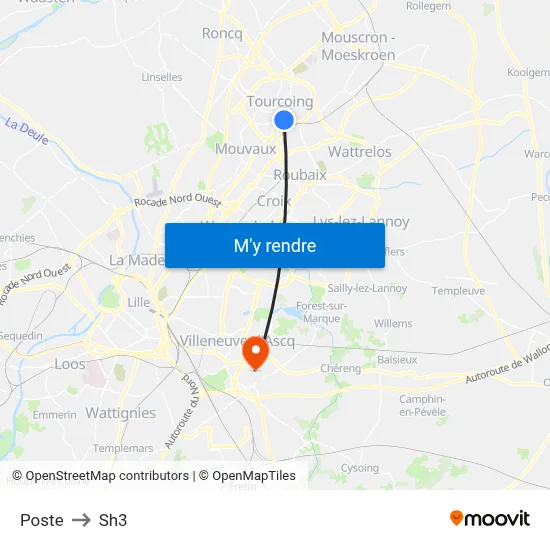 Poste to Sh3 map
