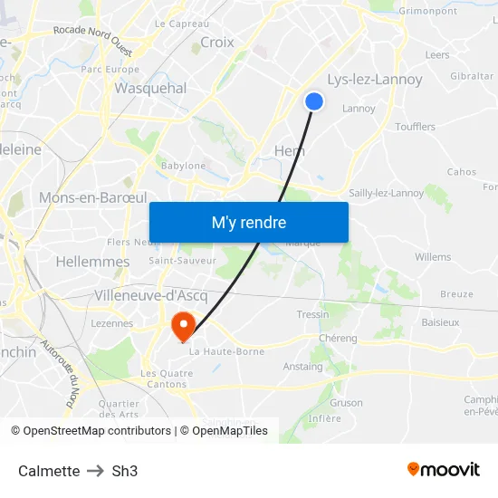 Calmette to Sh3 map