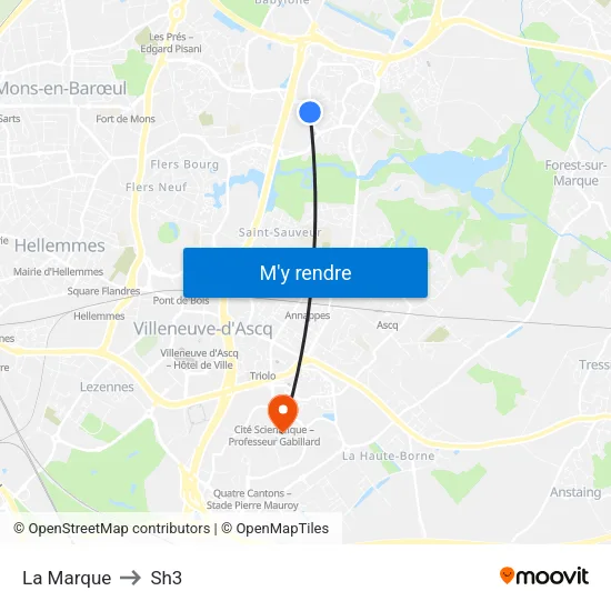 La Marque to Sh3 map