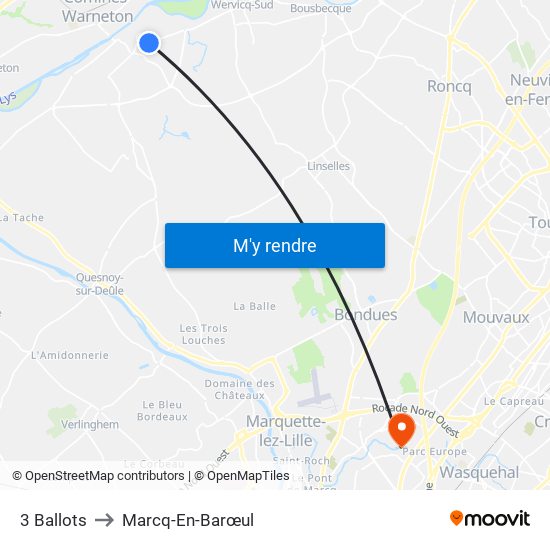 3 Ballots to Marcq-En-Barœul map