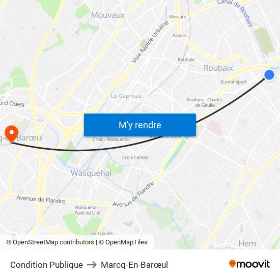 Condition Publique to Marcq-En-Barœul map