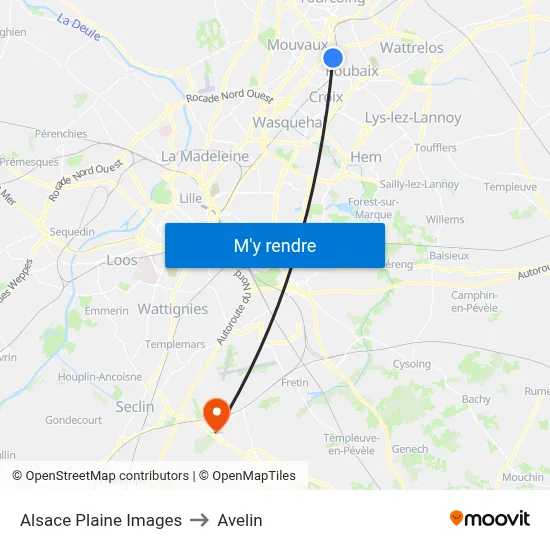 Alsace Plaine Images to Avelin map