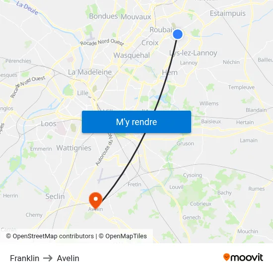 Franklin to Avelin map