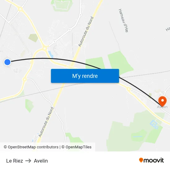 Le Riez to Avelin map
