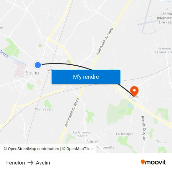 Fenelon to Avelin map